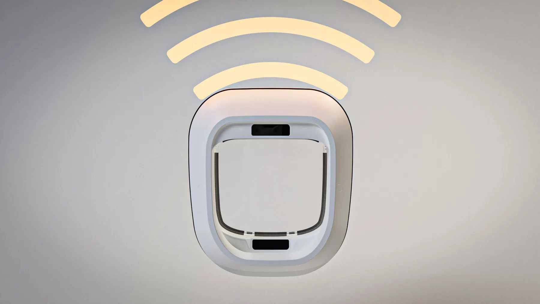 Flappie Katzenklappe mit WLAN-Symbol – Visualisierung der Konnektivität