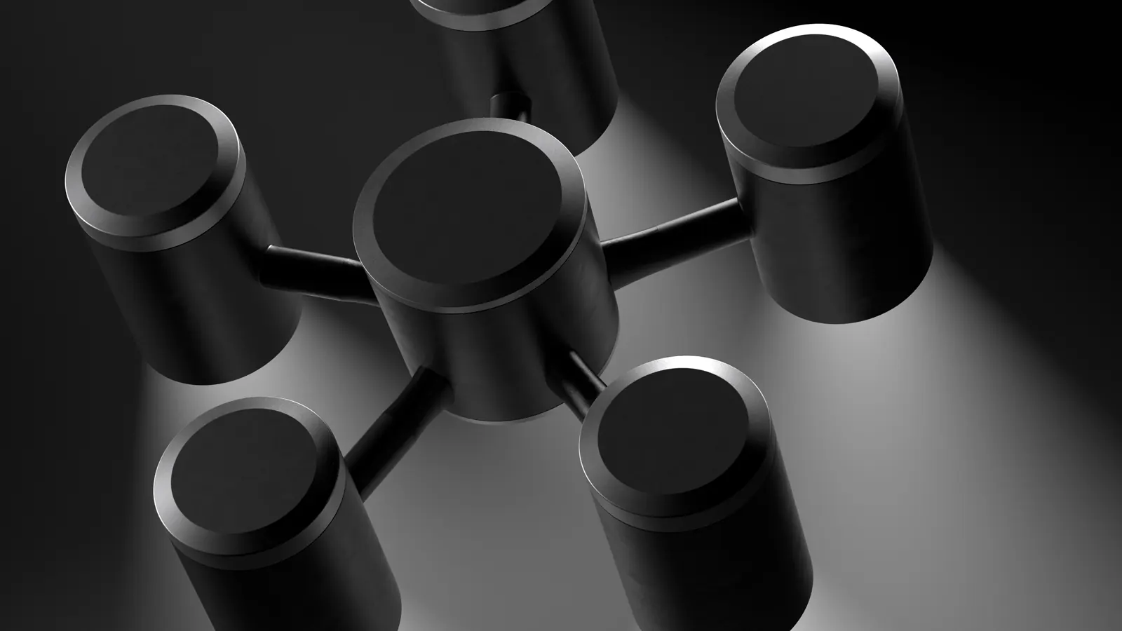 Black design variant of the surgical light from above