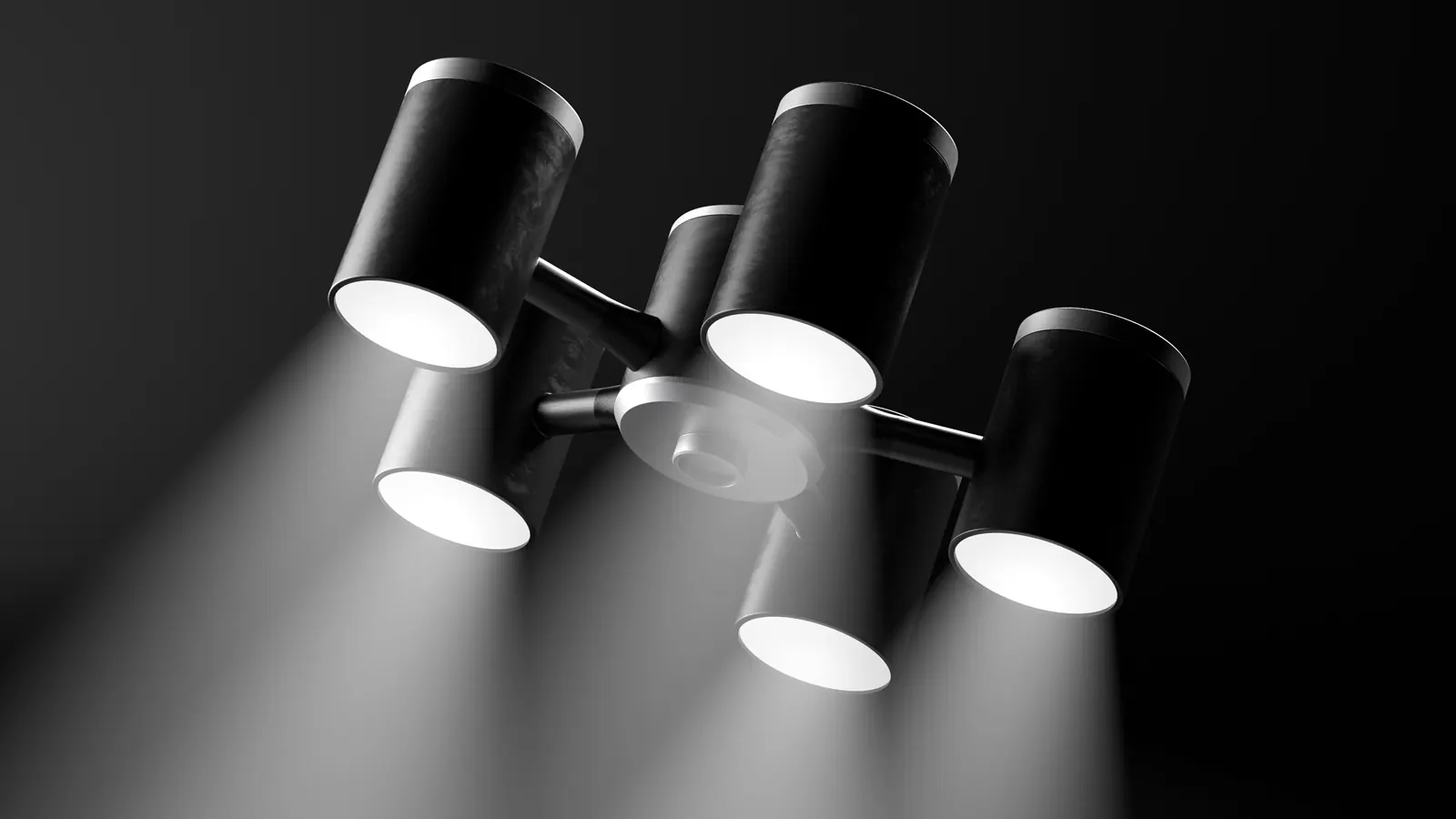 Surgical light in black with five light cones – design proposal