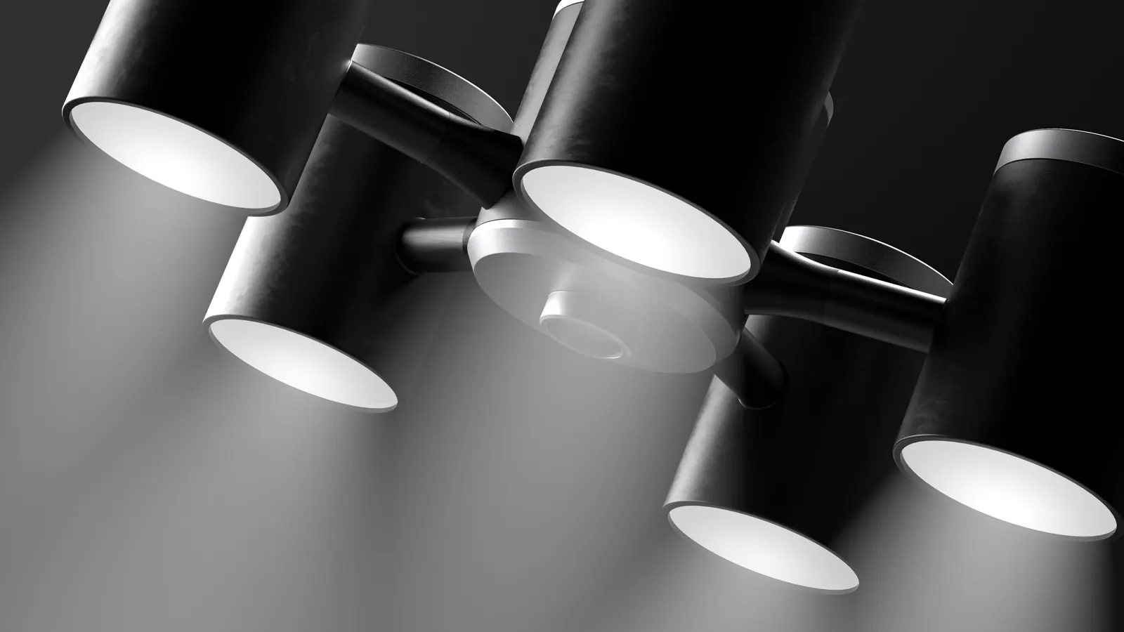 Close-up of the surgical light’s light heads – 3D rendering